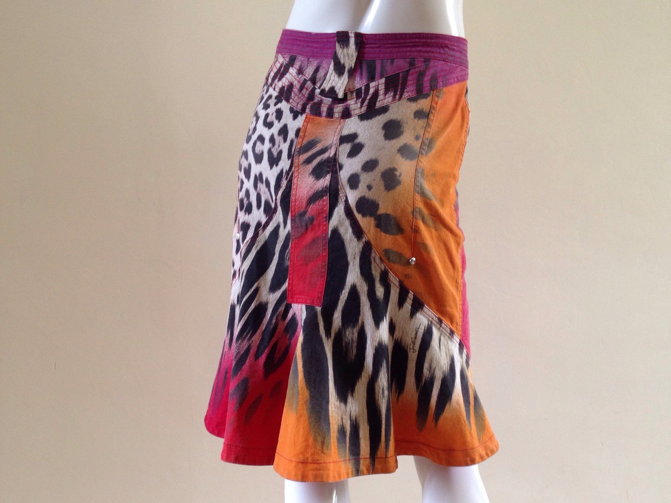 1980s Vintage Leopard Print Skirt by Just Cavalli - Etsy