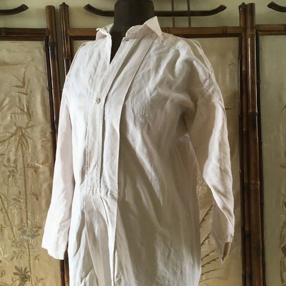 Old French rustic linen shirt or biaude - image 1