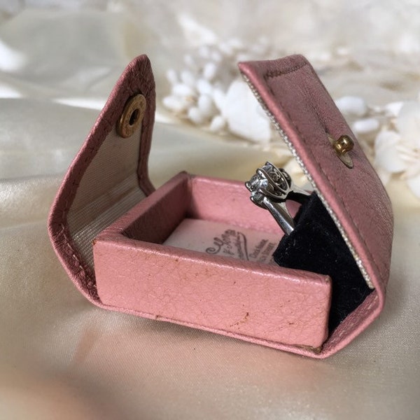 Vintage leather ring box