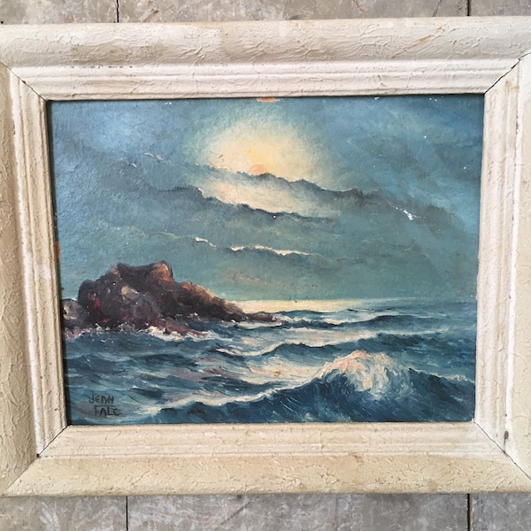 Tableau vintage sur la mer signé Jean Falc