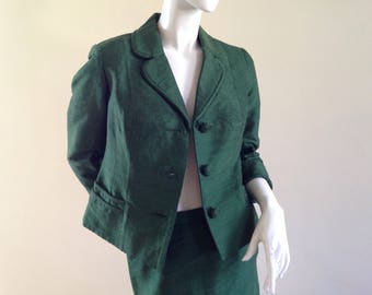 1960's green silk suit