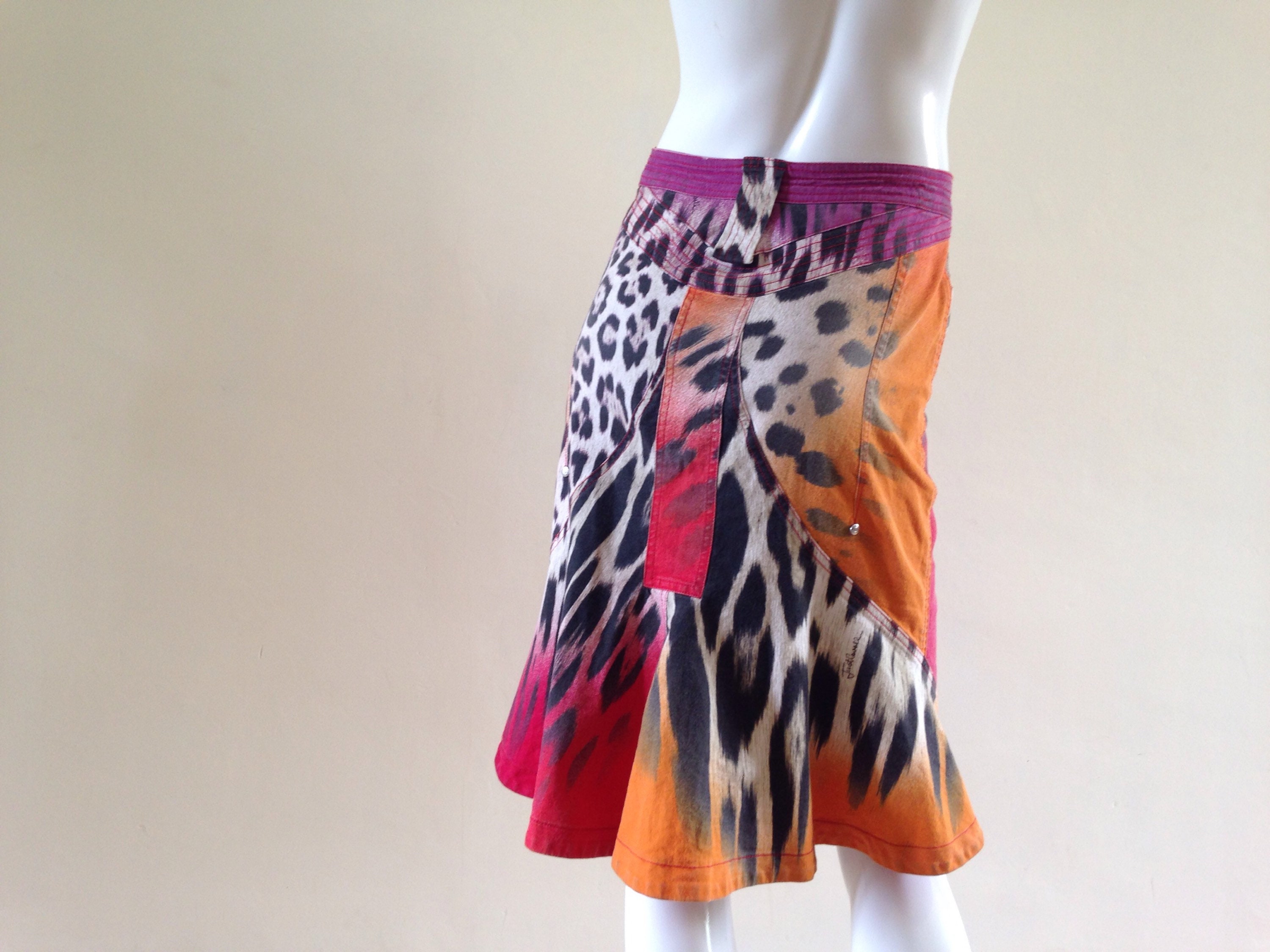 1980s Vintage Leopard Print Skirt by Just Cavalli - Etsy