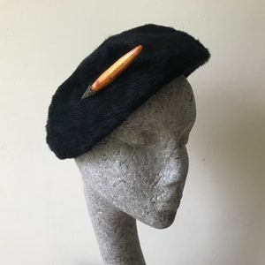 1950s vintage black hat with hatpin
