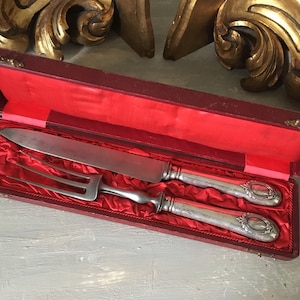 Antique silver plated carving set
