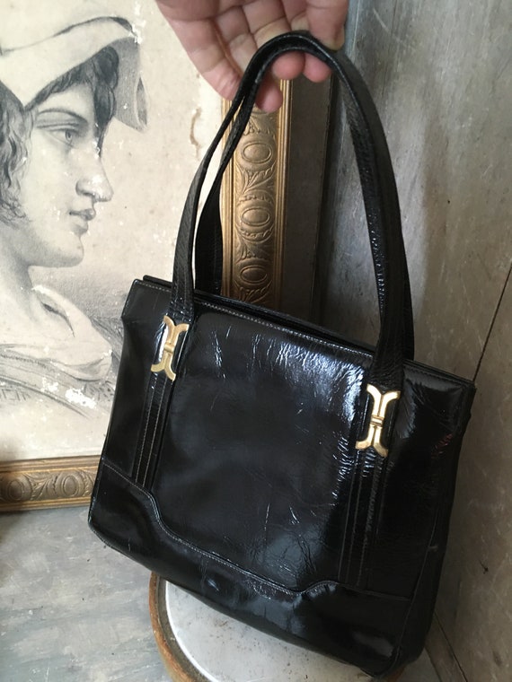 1960s patent leather handbag - image 2