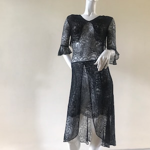 1930s black lace dress