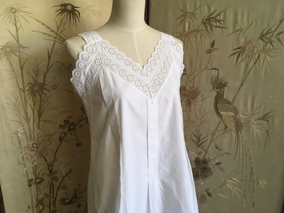 Edwardian white cotton lace dress