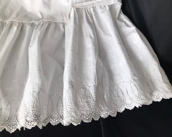 Antique cotton petticoat broderie anglaise