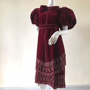 Vintage red velvet dress