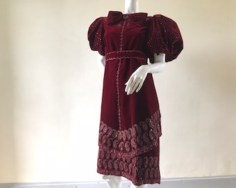 Vintage red velvet dress