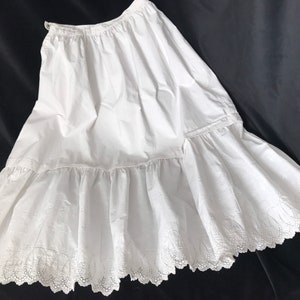 Antique cotton petticoat broderie anglaise
