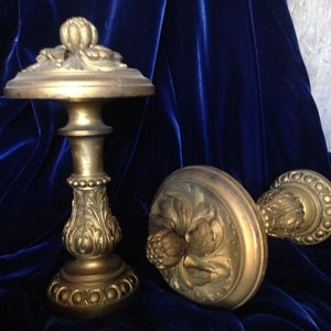 Pair of antique bronze curtain tiebacks