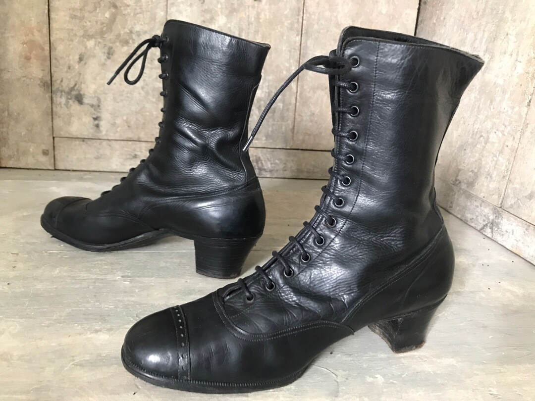 Edwardian Lace up Boots - Etsy