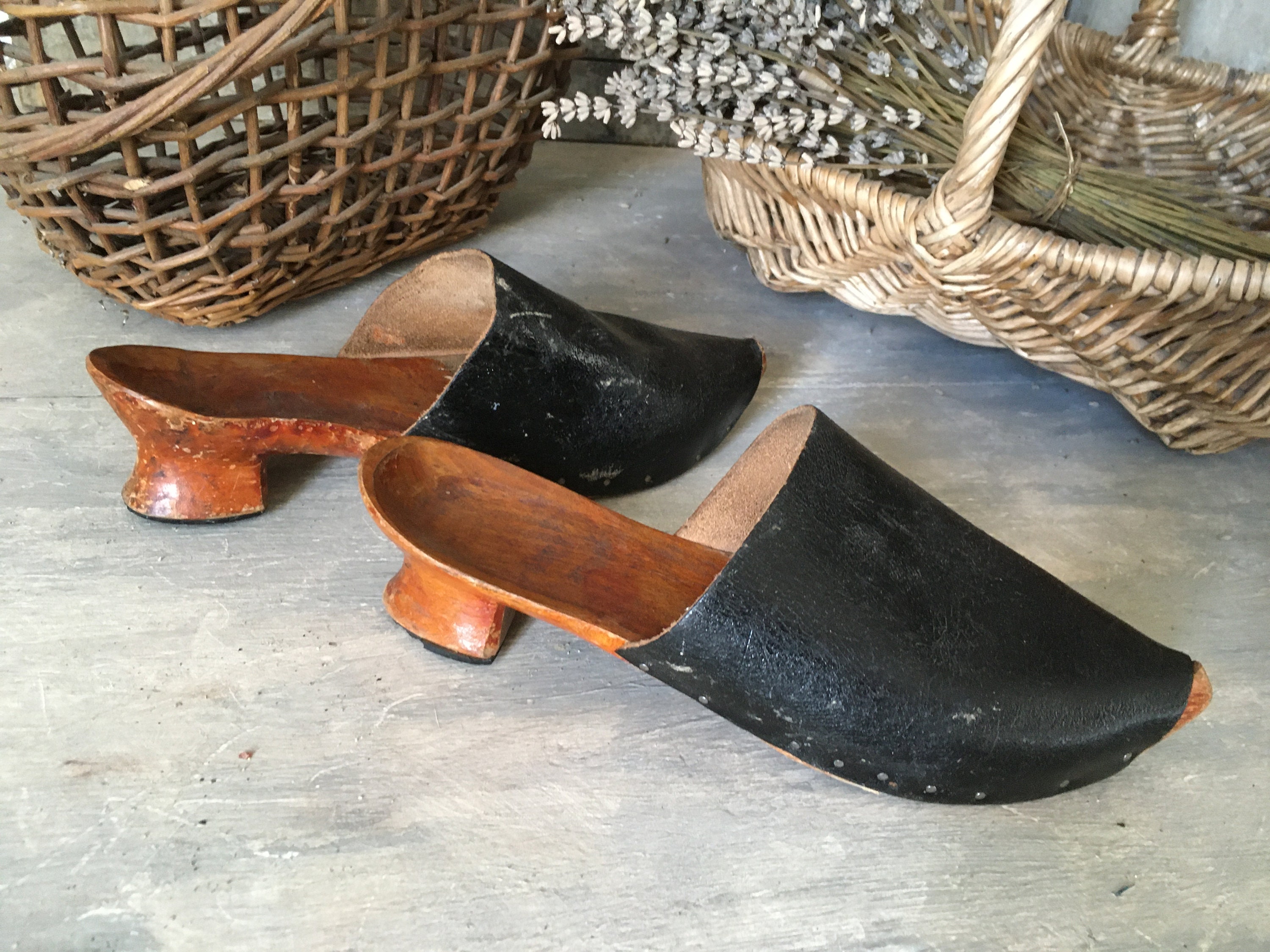 Paire de sabots anciens talons fuseaux Etsy Canada