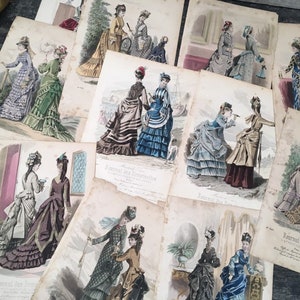 Two French antique fashion prints
