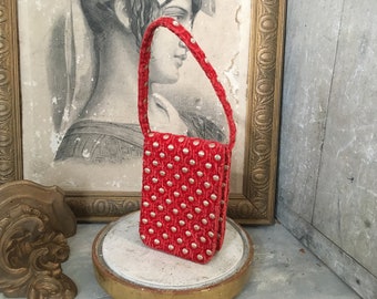 Red velvet evening bag by Sidonie Larizzi