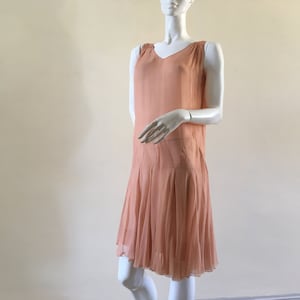 1920s silk chiffon flapper dress