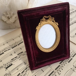 Antique bronze and velvet frame