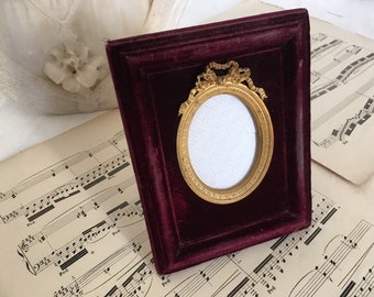 Antique bronze and velvet frame