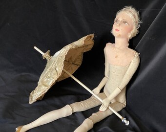Antique silk parasol for a doll