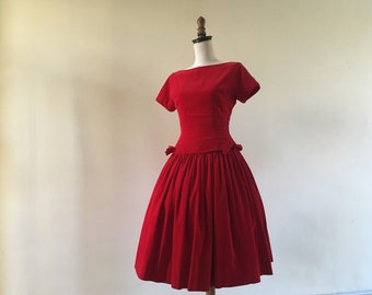 Jonathan Logan red velvet dress from 1955