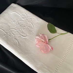 Antique linen embroidered sheet