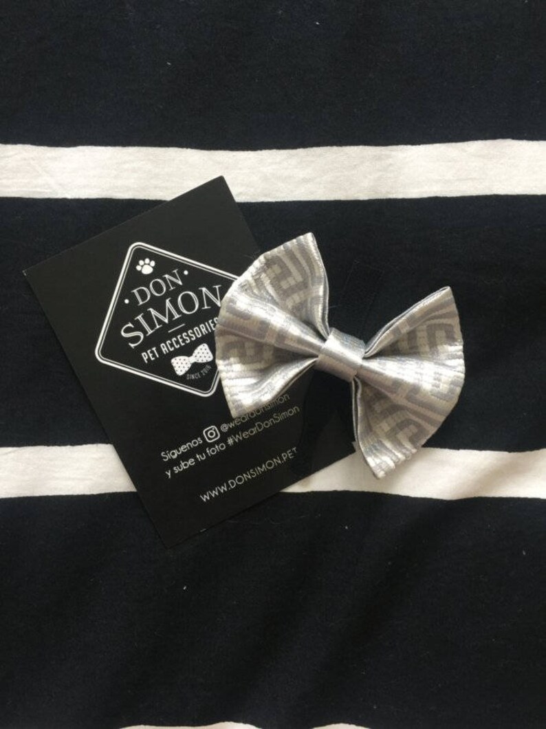 Silver Dog Bow tie Pet bow tie Dog Bowties