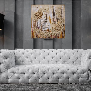 Artwork 3D , Genuine leather, wall decor, framed, gilded
