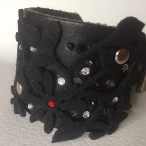 Bracelet Wide Leather braclet made of genuine leather, boho