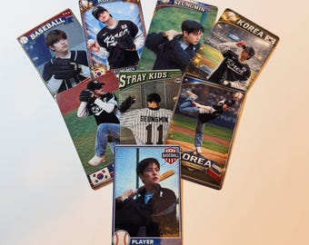 Seungmin, béisbol, tarjetas fotográficas, lomo