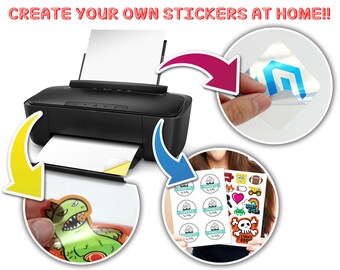 Dries Quickly Waterproof Sticker Paper Rainbow Vinyl Sticker Paper for Inkjet//Laser Printer Printable Vinyl Sticker Paper 20 sheet Holographic vinyl printing paper