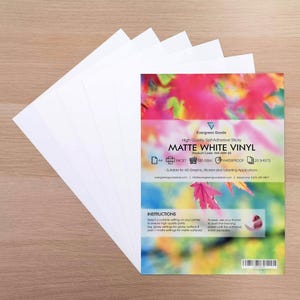 Stickers mats A4 - Étiquettes personnalisables en vinyle blanc, feuilles auto-adhésives à faire soi-même, imprimables jet d'encre et compatibles avec la machine de découpe