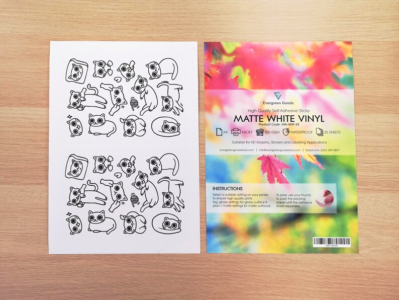 A4 Matte Vinyl Sticker WATERPROOF Labels / White Selfadhesive Etsy UK
