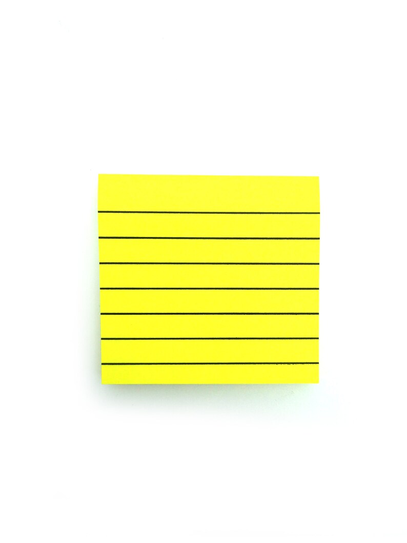 Lined Sticky Notes / Neon Square Post It Notes / Memo Pads of Etsy