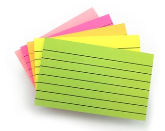 Notes collantes doublées / Neon Rectangle Post It Notes / Memo Pads of 100 Pages Each (127x76mm) / Great for Studying, Reminders & To Do Lists