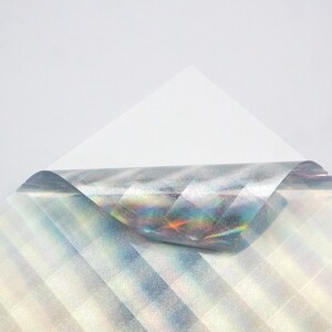 A4 Printable Holographic Silver Sticker Paper Vinyl GRID Pattern Inkjet ...