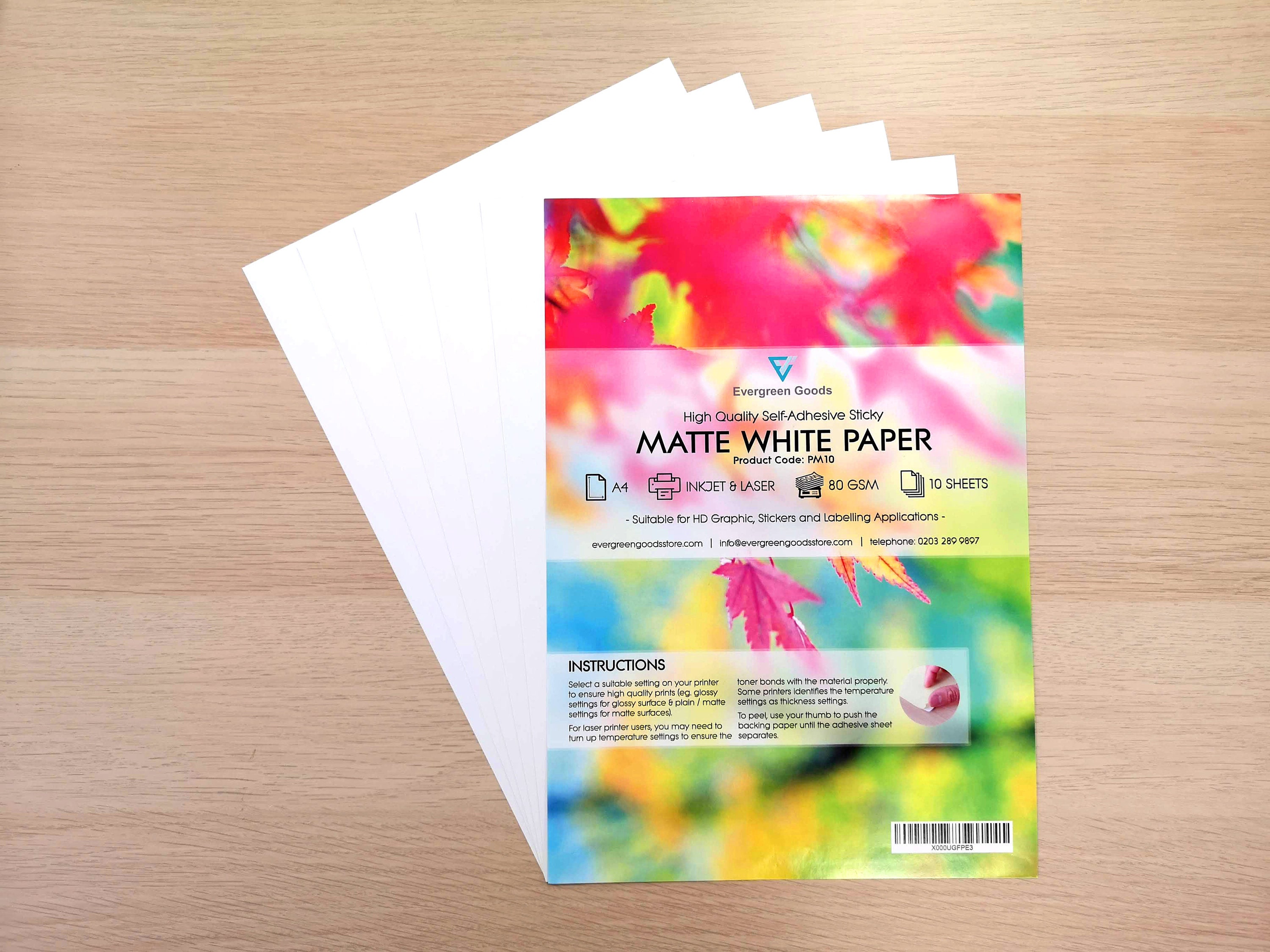 A5 White Label MATT / GLOSSY Self Adhesive / Sticky Sticker Printing Paper  Sheet