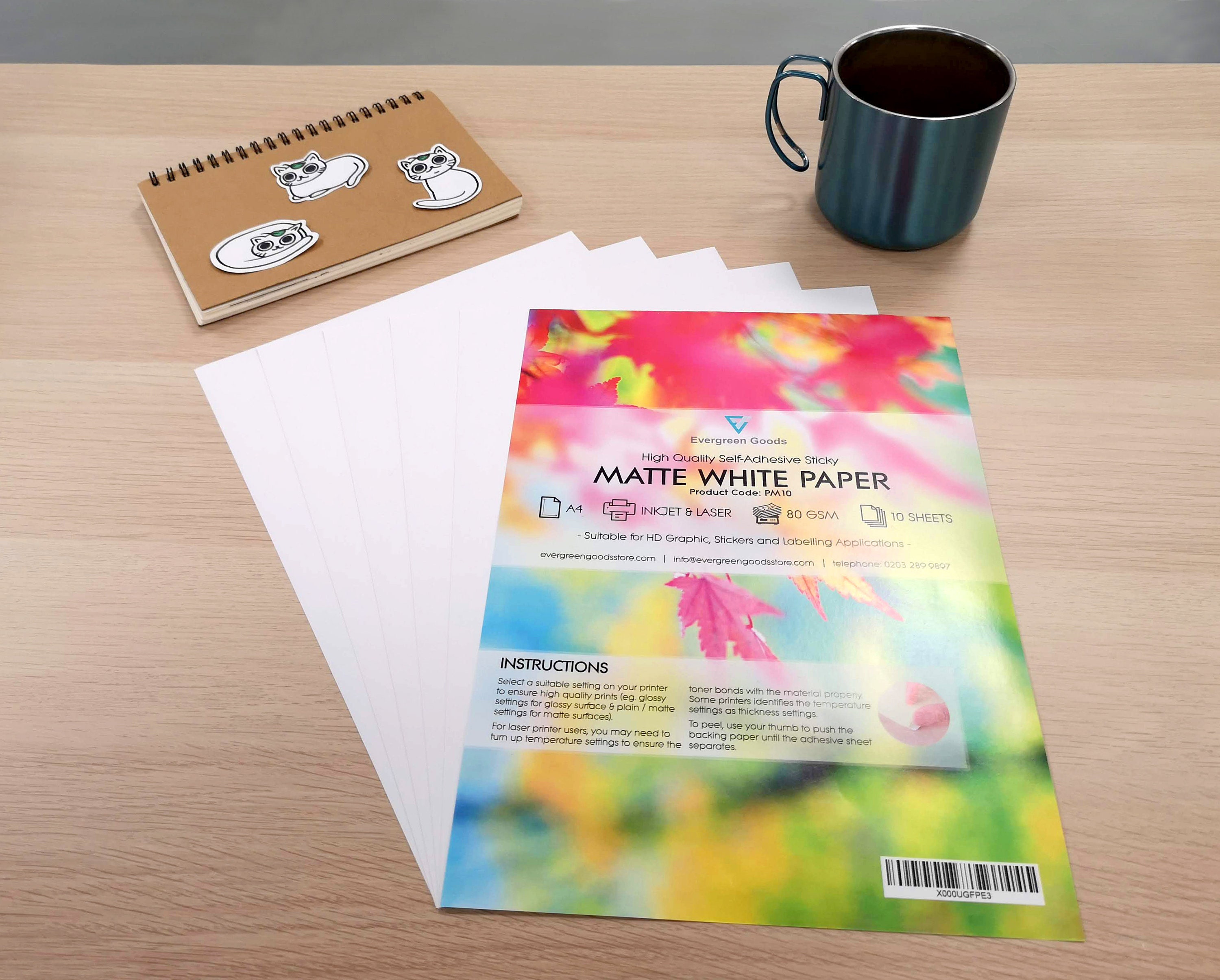 A5 White Label MATT / GLOSSY Self Adhesive / Sticky Sticker Printing Paper  Sheet