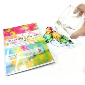 A4 Transparent Vinyl - Benutzerdefinierte klare wasserdichte Aufkleber Etiketten, DIY selbstklebende Blätter, Inkjet & Laser Drucker, Kompatibel mit die Cut Machine