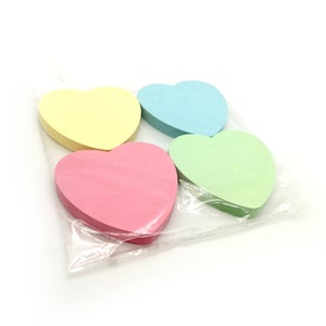 Heart Sticky Notes / Pastel Post It Notes / Memo Pads of 100 Pages Each 76x76mm / Great for Studying, Reminders & To Do Lists image 8