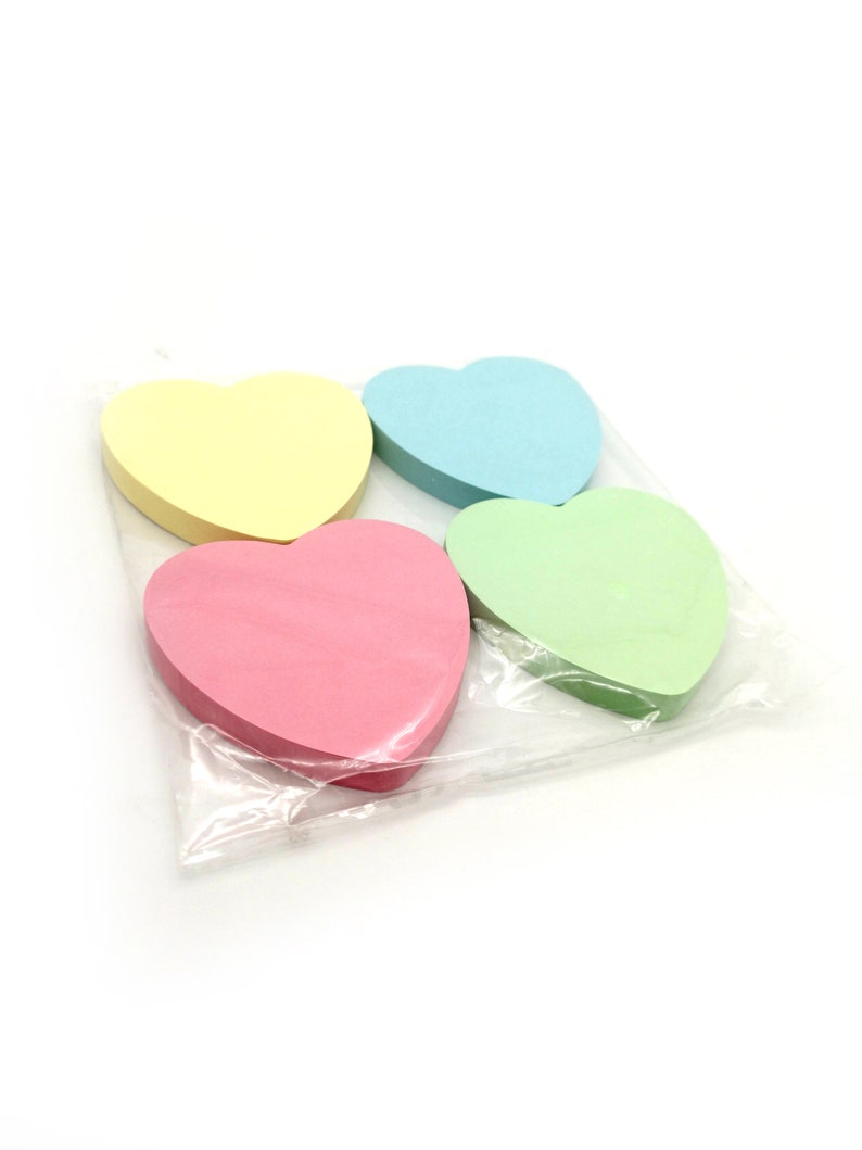 Heart Sticky Notes / Pastel Post It Notes / Memo Pads of 100 Pages Each 76x76mm / Great for Studying, Reminders & To Do Lists image 8