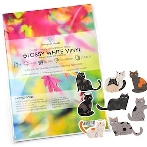 A4 glänzende Aufkleber - Anpassbare weiße Vinyletiketten, DIY selbstklebende Blätter, Tintenstrahldrucker und Stanzmaschinen kompatibel