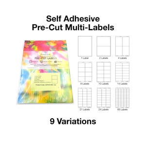 A4 voorgesneden labels – 10 x matwit stickerpapier op maat, zelfklevende vellen zelfklevend, inkjet- en laserafdrukbaar, compatibel met gestanste machine