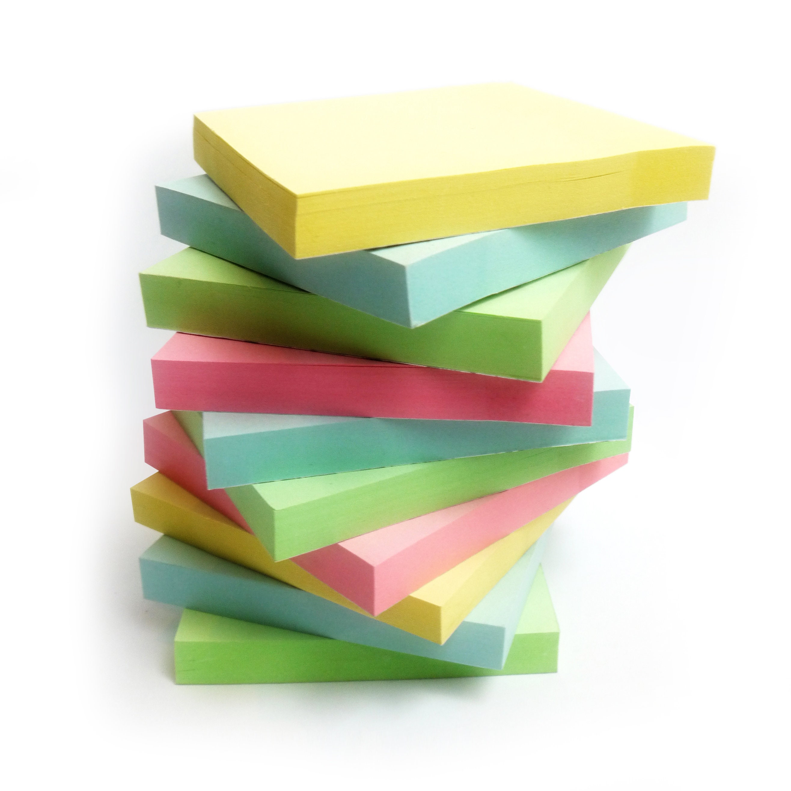 Square Sticky Notes / Neon Post It Notes / Memo Pads of 100 Pages Each  76x76mm / Great for Studying, Reminders & to Do Lists 