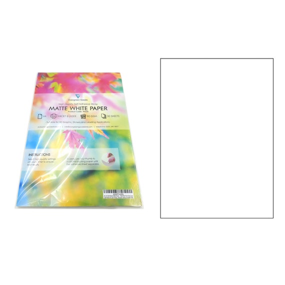 100 x 4 labels per A4 White Ultra Glossy Self-Adhesive Sticker Label Laser  inkjet Print Paper 2x2