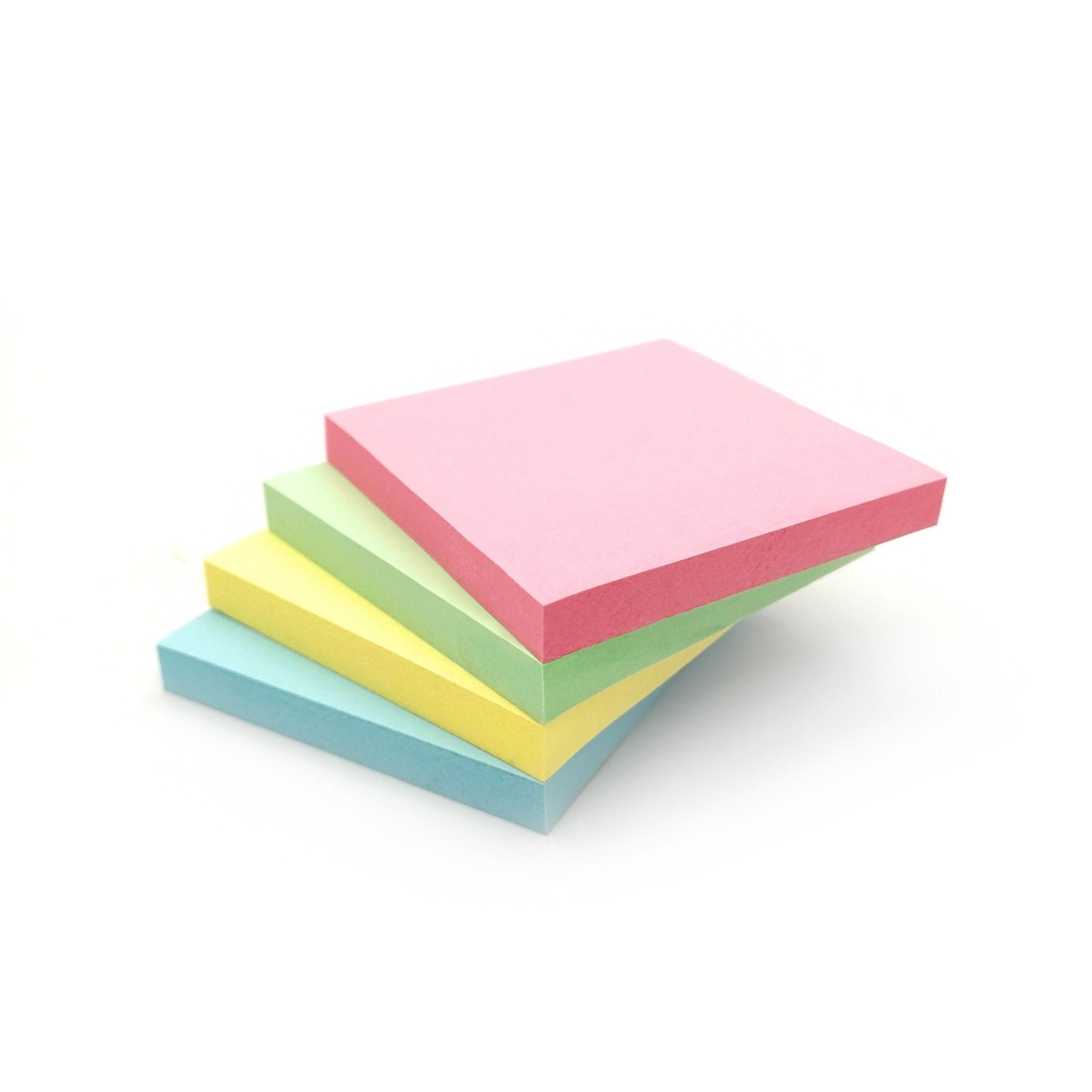 Square Sticky Notes / Neon Post It Notes / Memo Pads of 100 Pages Each  76x76mm / Great for Studying, Reminders & to Do Lists 