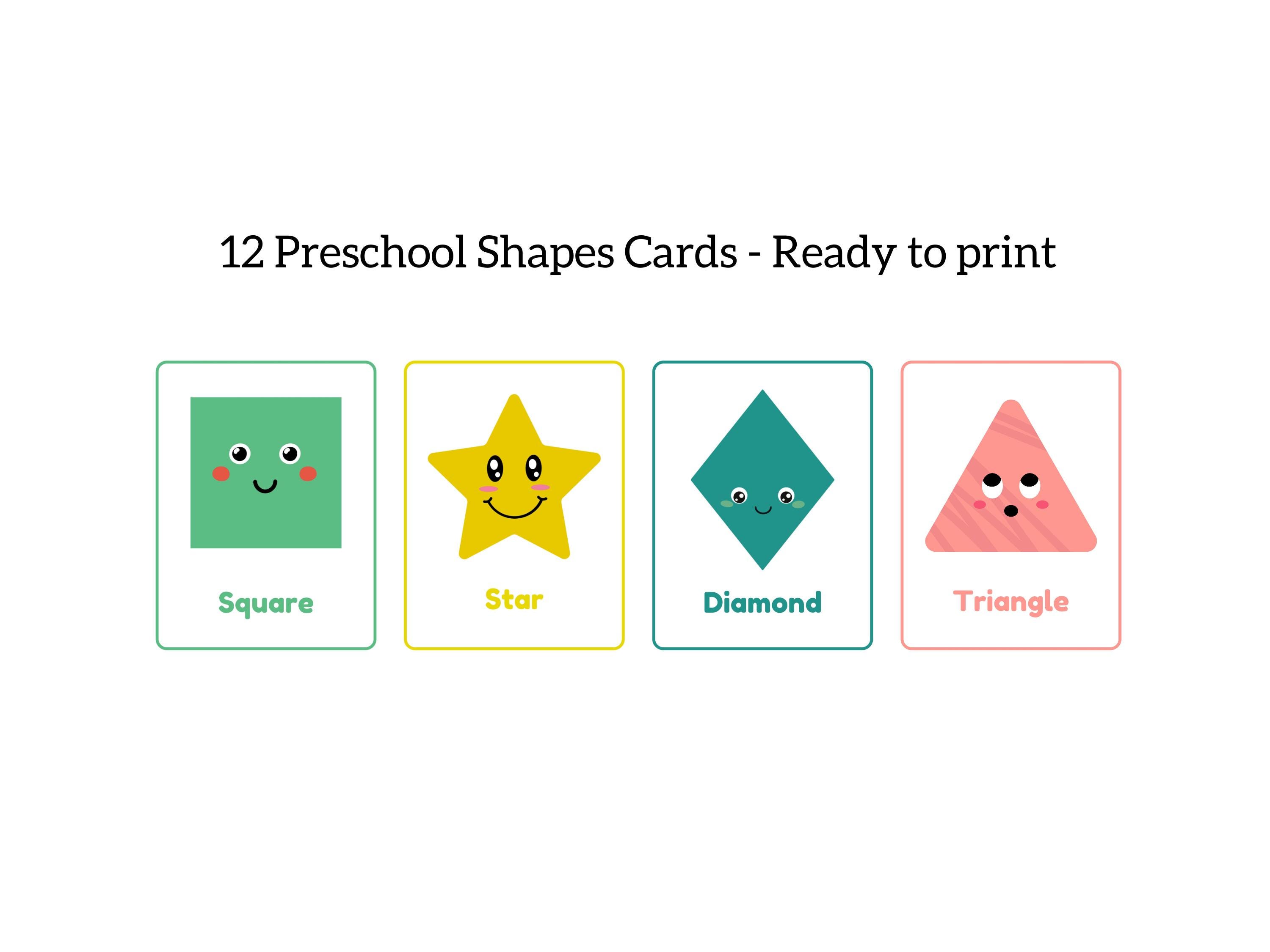 Geometric Shapes Flash Cards Printable Montessori Materials Preschool ...