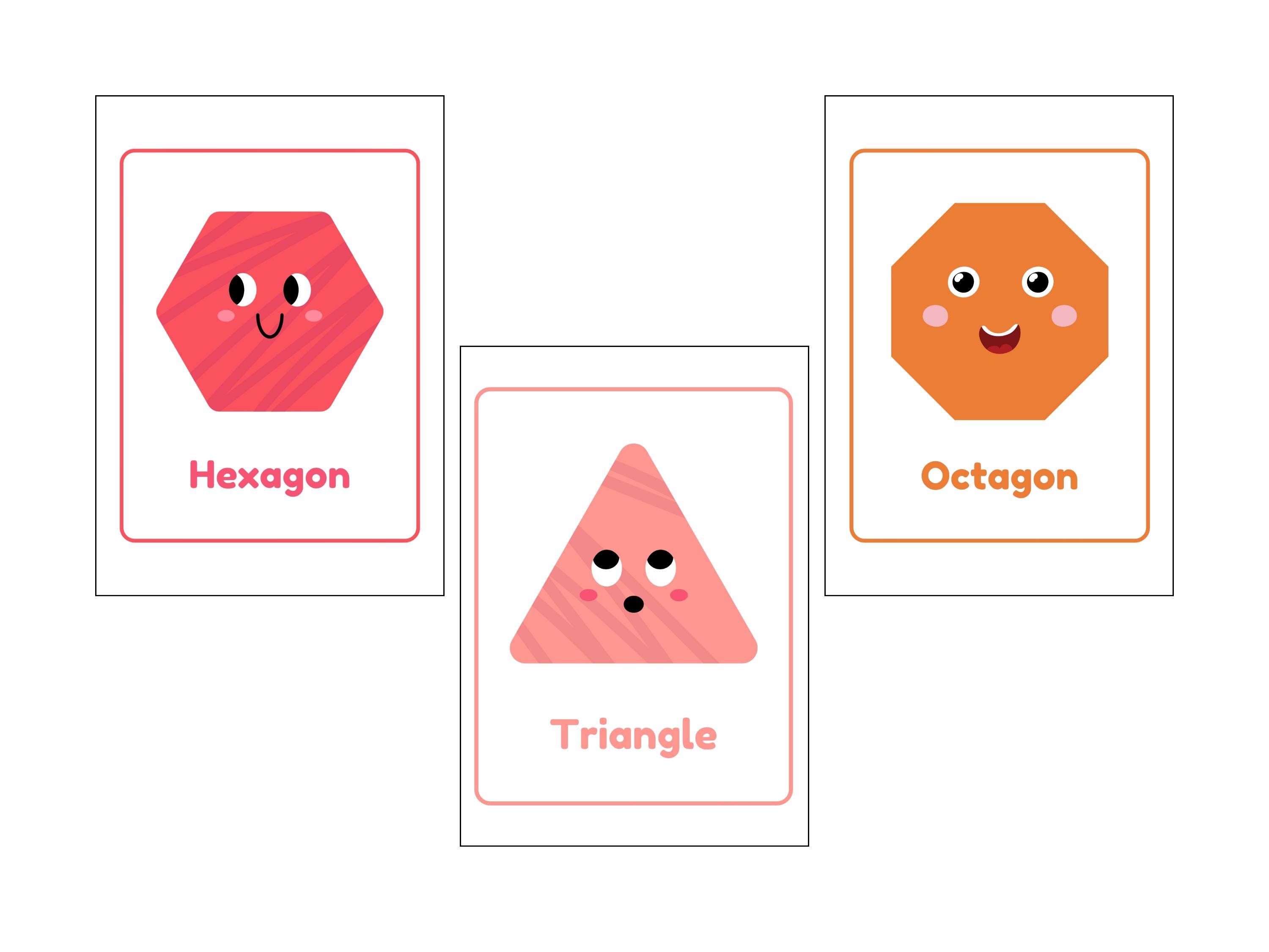 Geometric Shapes Flash Cards Printable Montessori Materials Preschool ...
