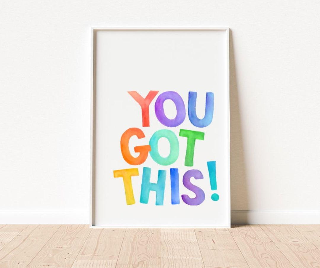 You Got This Watercolor Boho Kids Print, Wall Art, Playroom Decor ...