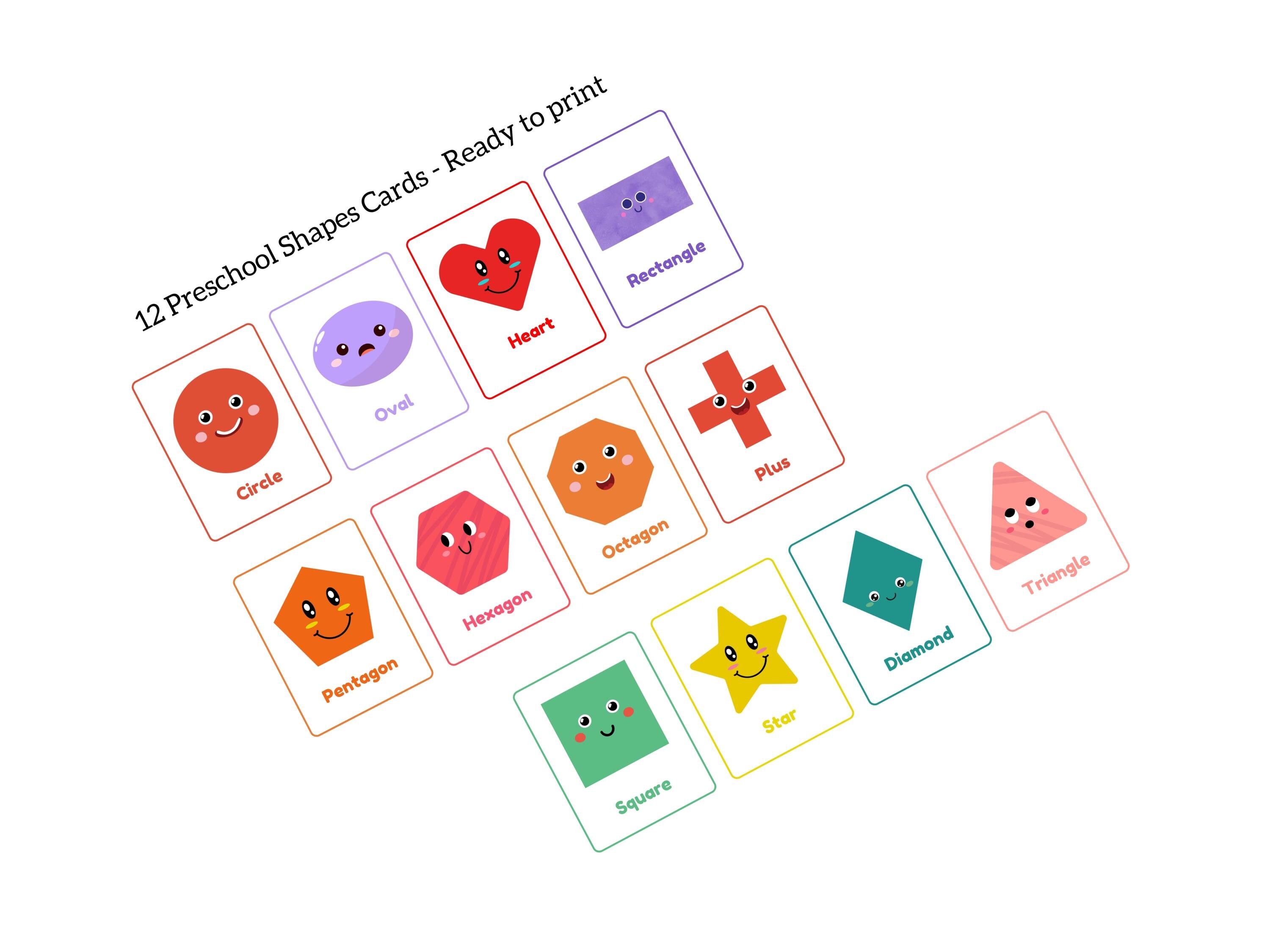 Geometric Shapes Flash Cards Printable Montessori Materials Preschool ...